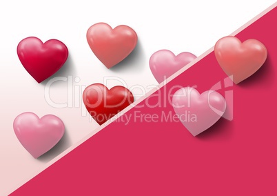 Valentines day design with hearts