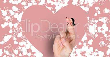 Valentine's fingers love couple and hearts