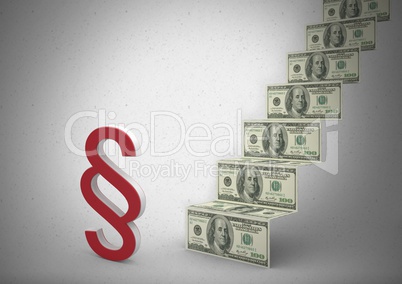 3D Section Symbol icons with money note steps