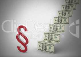 3D Section Symbol icons with money note steps