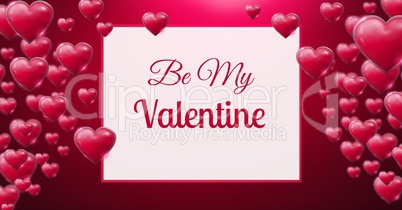 Be my Valentine text and Shiny bubbly Valentines hearts