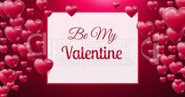Be my Valentine text and Shiny bubbly Valentines hearts