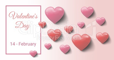 Valentines day design with hearts