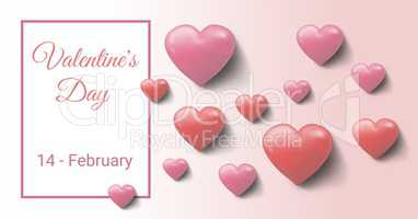 Valentines day design with hearts