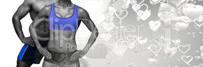 Athletic fit Couple with valentine's love transition hearts
