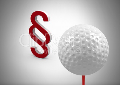 3D Section symbol icon and golf ball