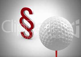 3D Section symbol icon and golf ball