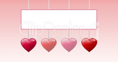 Valentines day design with hearts