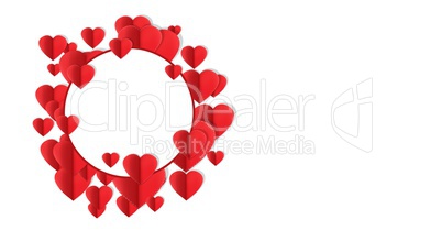 Valentines day design with hearts