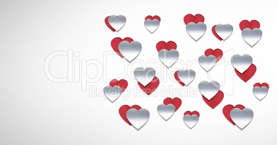 Paper cut out Valentines hearts