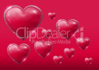 Valentines day design with hearts