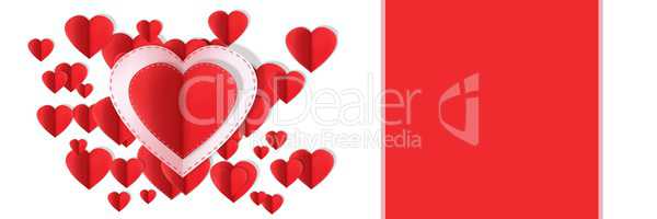 Valentines day design with hearts