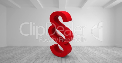 3D Section icon on floor in room