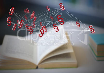 3D Section symbol icons and open book