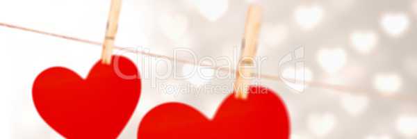 Valentines hanging love hearts