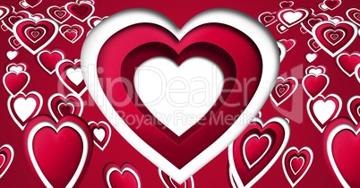 Layered Valentines hearts