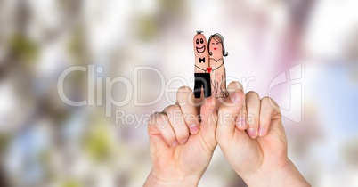 Valentine's fingers love couple and bright nature