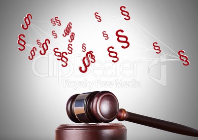 3D Section symbol icons and justice gavel