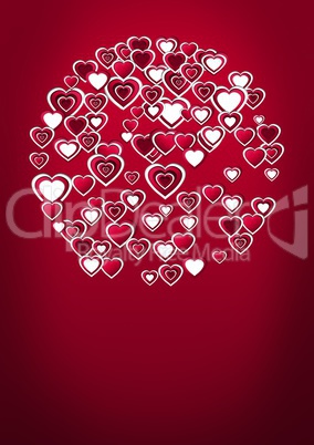 Valentines day design with hearts