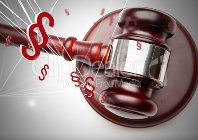 3D Section symbol icons and justice gavel