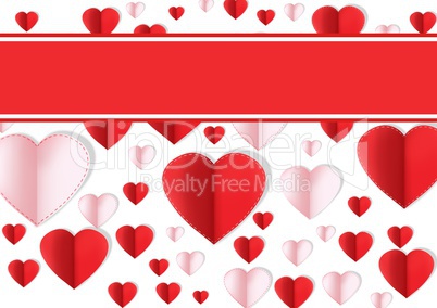 Valentines day design with hearts