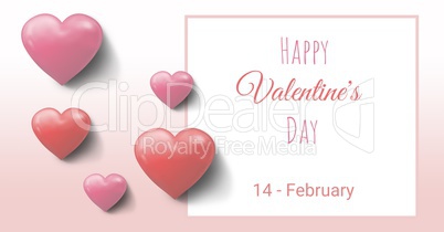 Valentines day design with hearts