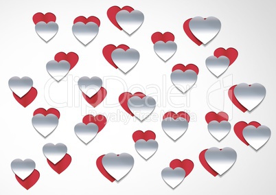 Paper cut out Valentines hearts