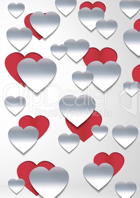 Paper cut out Valentines hearts