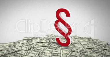 3D Section Symbol icon with money notes
