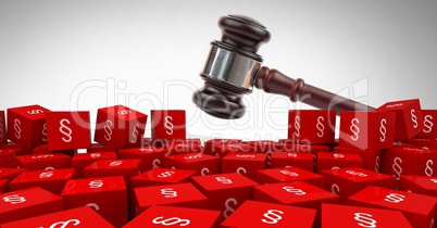 3D Section symbol icons and justice gavel