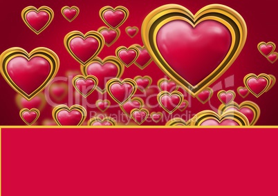 Valentines day design with hearts