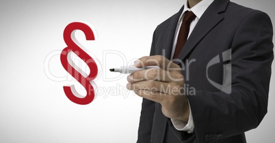 3D Section symbol icons and businessman holding marker