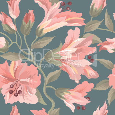 Floral seamless pattern. Flower background. Flourish wallpaper w