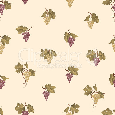 Grape seamless pattern. Wine yard natural fruit ornament. Food b