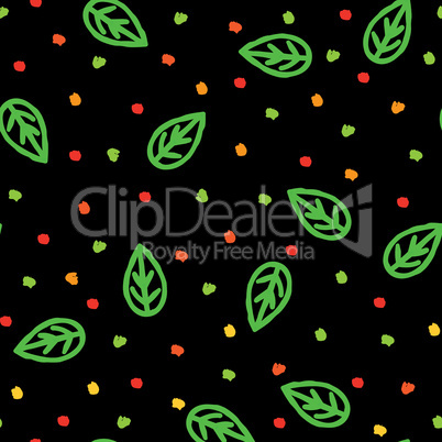 Floral seamless pattern with leaves.Ornamental holiday backgroun