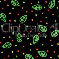 Floral seamless pattern with leaves.Ornamental holiday backgroun