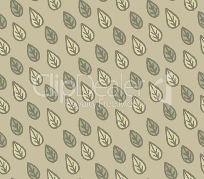 Abstract floral seamless pattern with ornamental leaves. Leaf wh