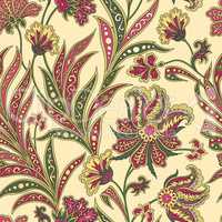 Floral seamless pattern. Flourish oriental ethnic background. Or