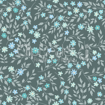 Floral seamless pattern with flowers and leaves. Ornamental back