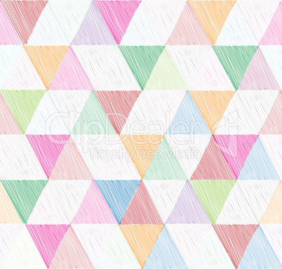 Abstract geometric seamless pattern with triangle. Ornamental white