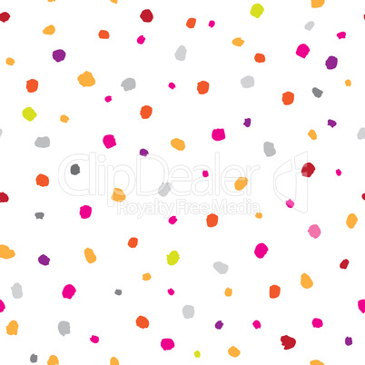 Abstract geometric seamless pattern with dots. Ornamental white