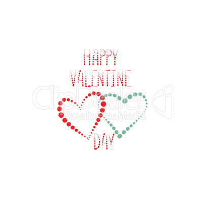 Valentine's day greeting card with love hearts pattern. Romantic