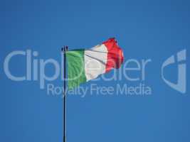 Italian Flag of Italy over blue sky