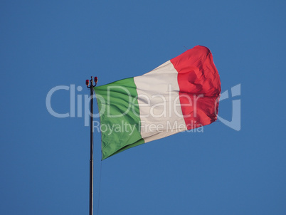 Italian Flag of Italy over blue sky