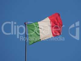 Italian Flag of Italy over blue sky