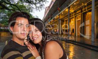 Happy Hispanic Couple Enjoying an Evening in New Orleans, Louisi