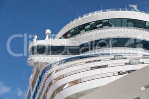 Cruise Ship Decks Abstract Against Blue Sky