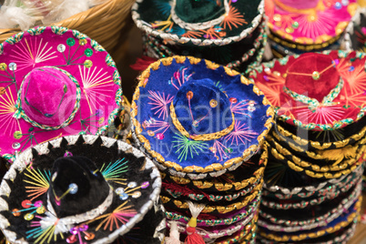 Variety of Sombreros On Sale By Local Mexico Vendors