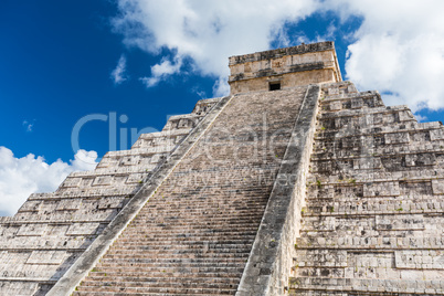 Mayan El Castillo Pyramid at the Archaeological Site in Chichen