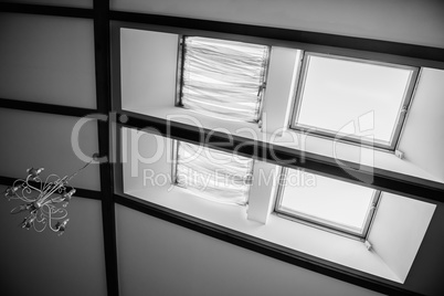 skylights in the roof of the house